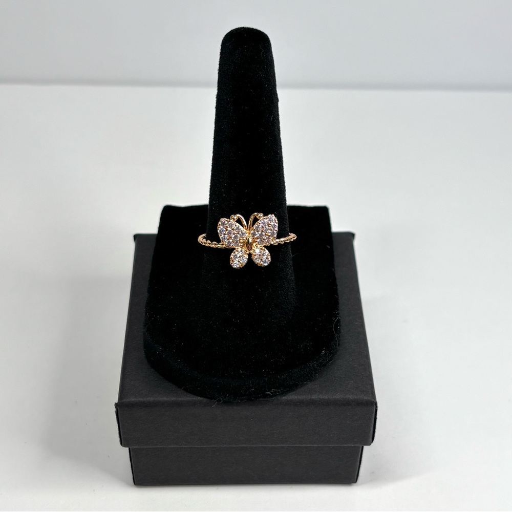 18k rose gold-plated butterfly ring - Picture 3 of 6